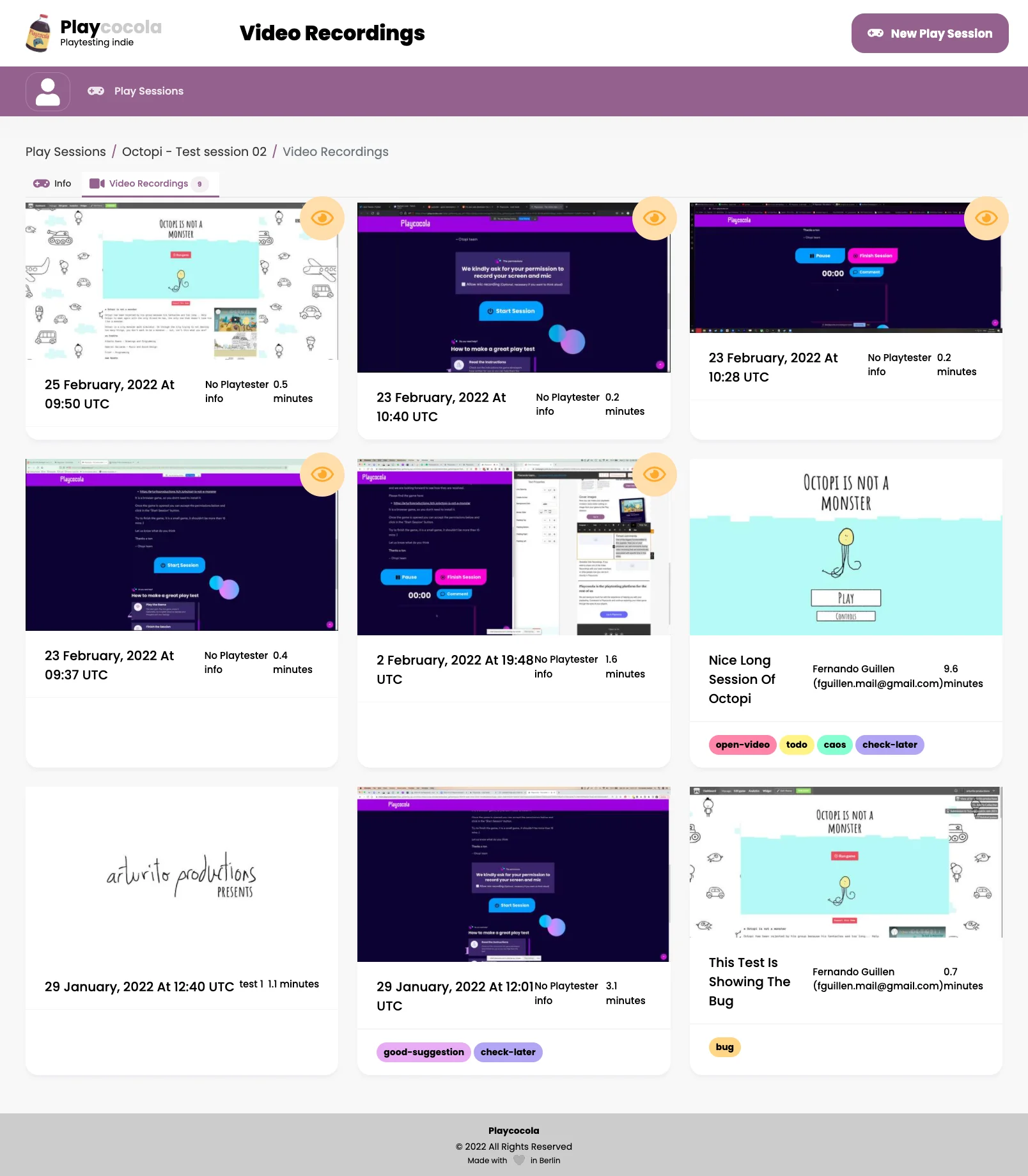 Feedback management interface