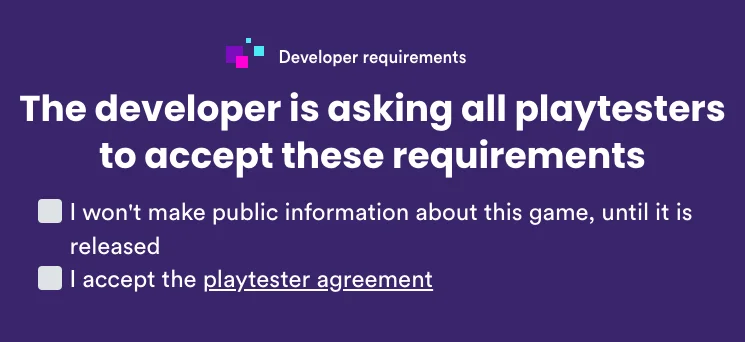 Required checkboxes configuration