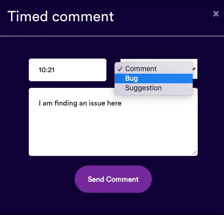 Timed comments during recording