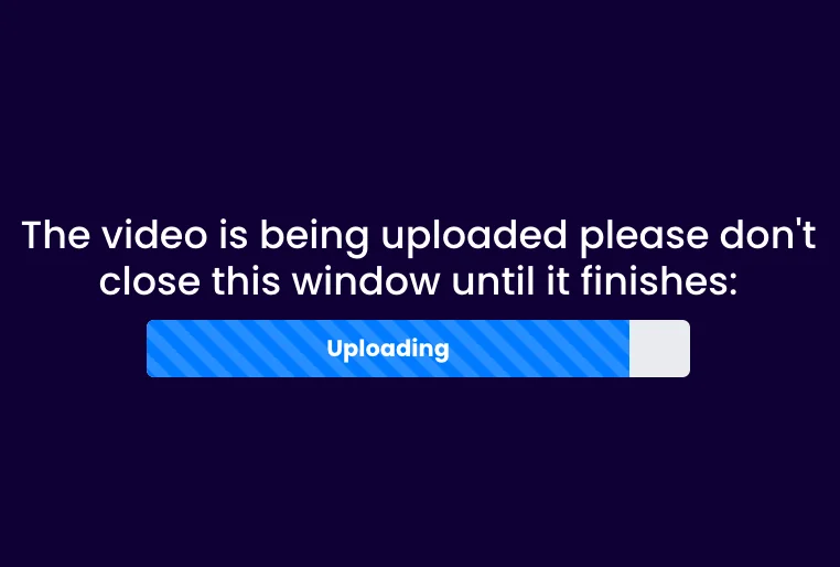 Automatic video upload progress
